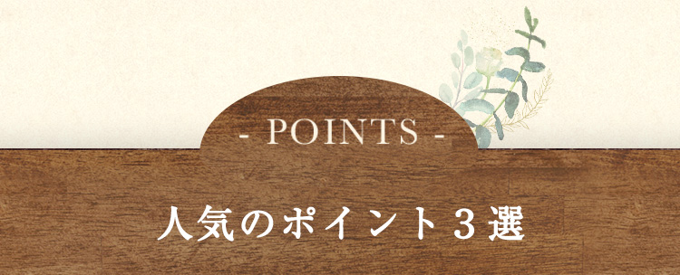人気のポイント３選